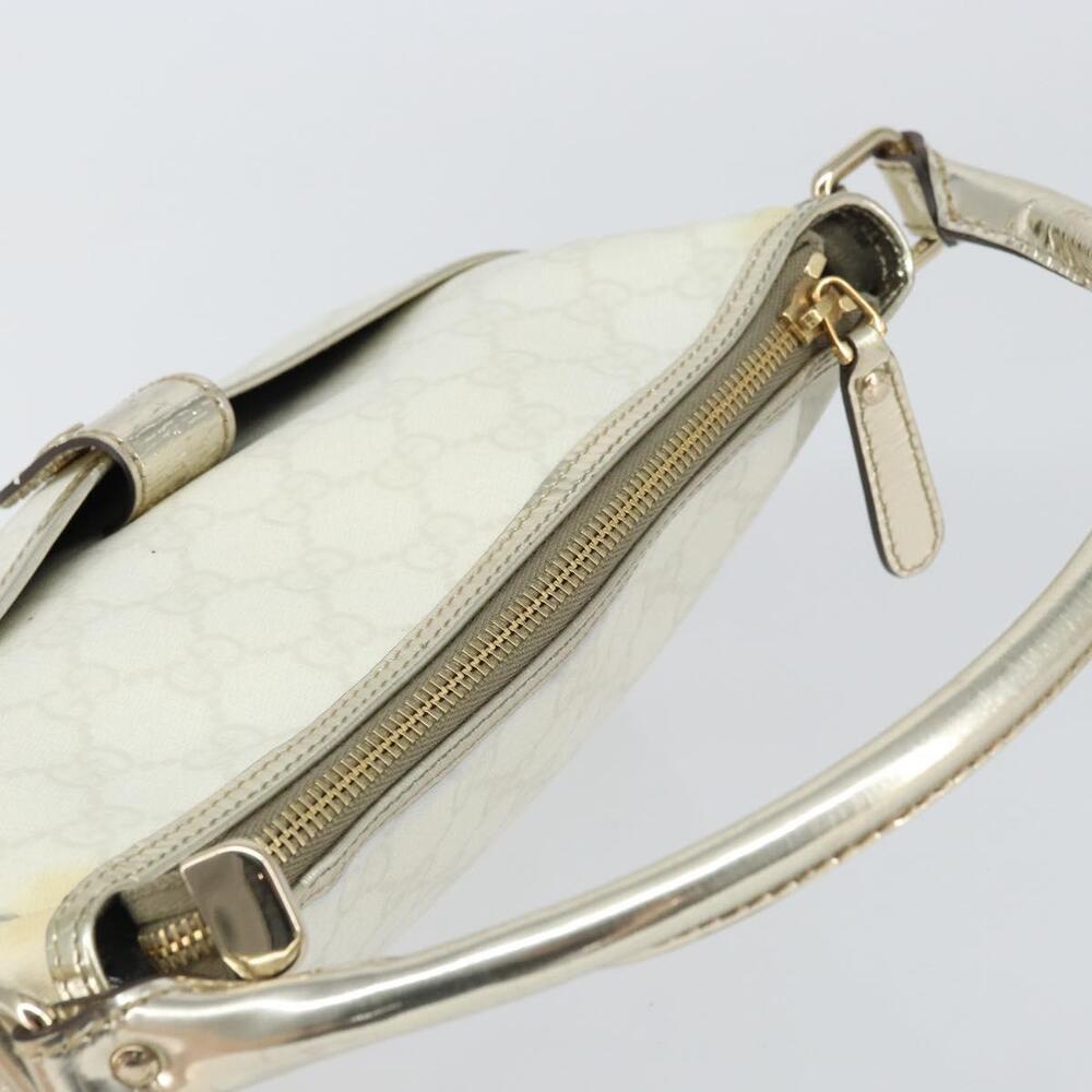 GUCCI GG Supreme Hand Bag PVC Leather White Gold 190258 Auth 157336 - Picture 6 of 16